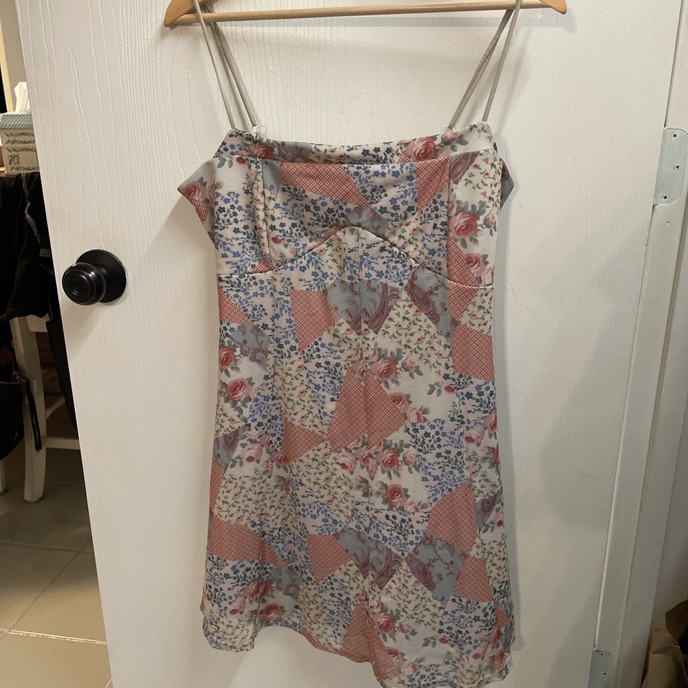 Urban Outfitters Granny Square Quilt Cottagecore Dress Whimsical Garden W XL